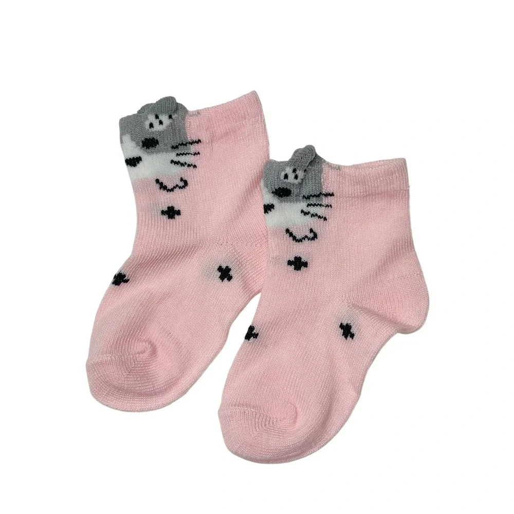Girls Polychrome Easter Whimsical Bunny Socks 2-3T Durable Casual Pastel 5 Pairs